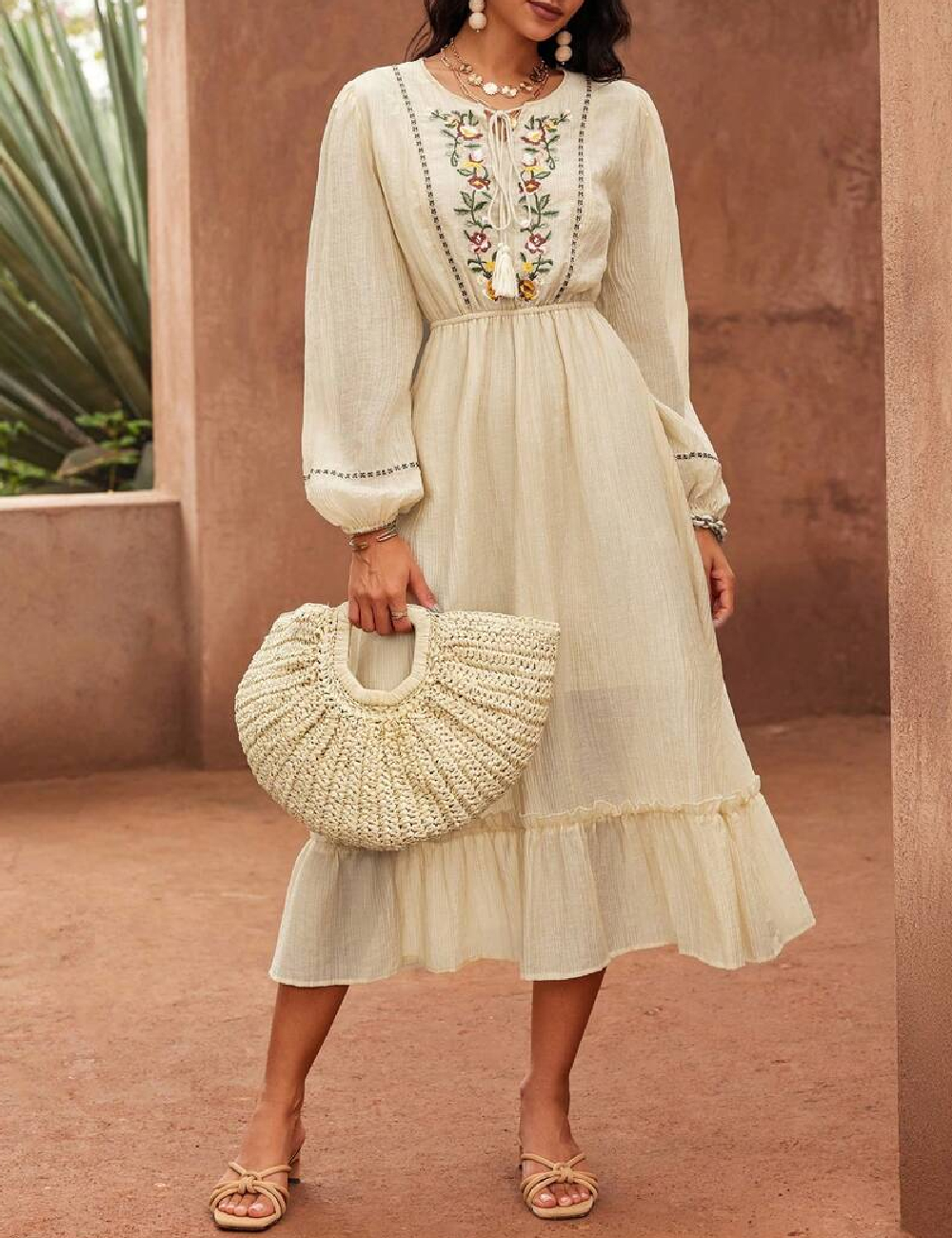 Rochie medie SHEIN, crem
