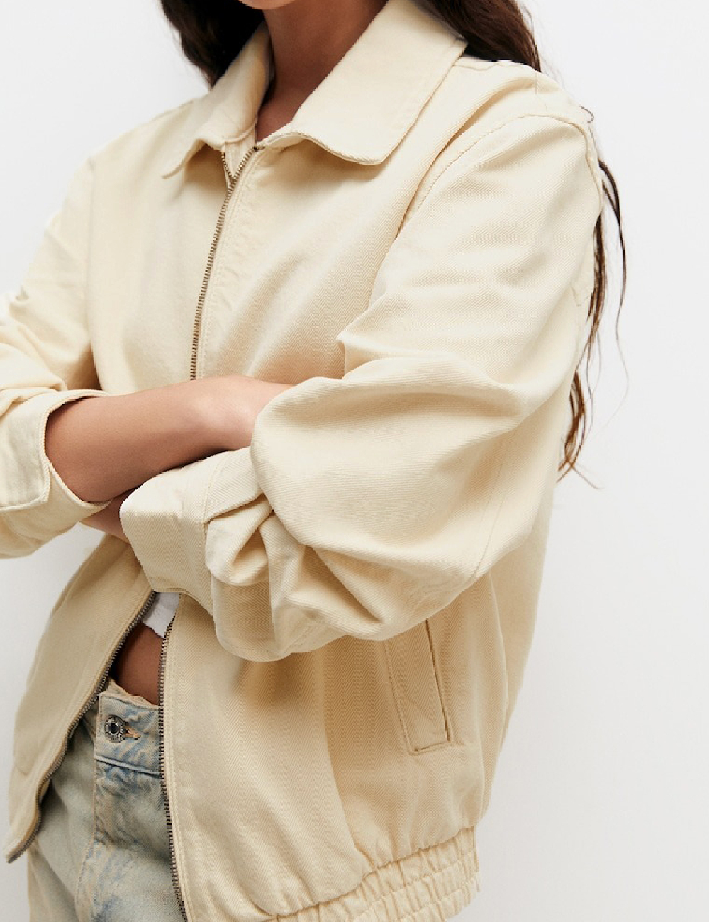 Jacheta Pull&Bear, crem - 1 | YEO