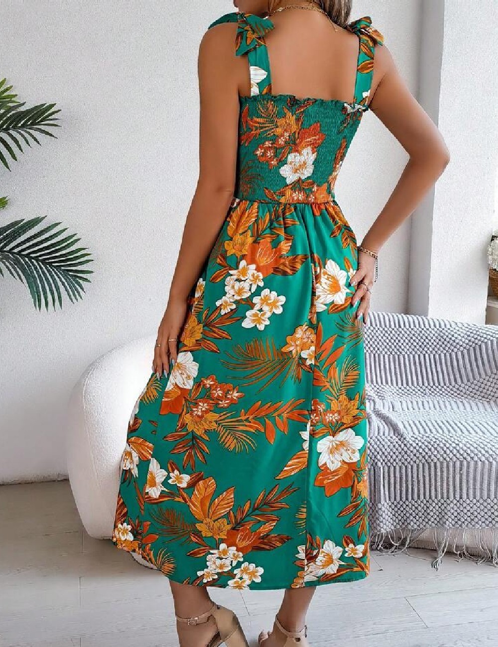 Rochie medie SHEIN, verde - 1 | YEO