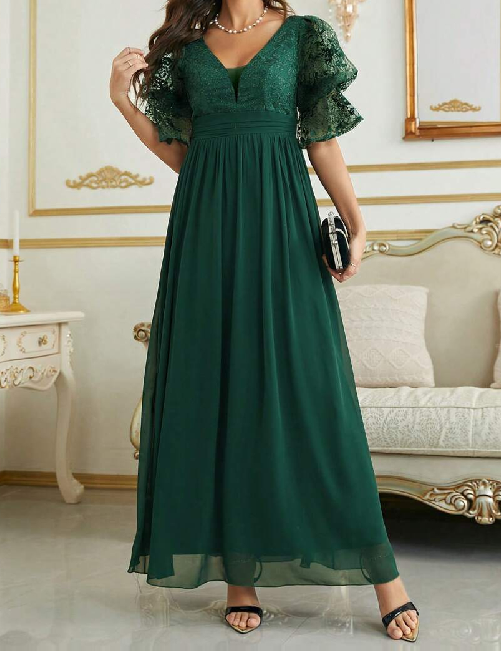 Rochie lunga UNITHORSE, verde
