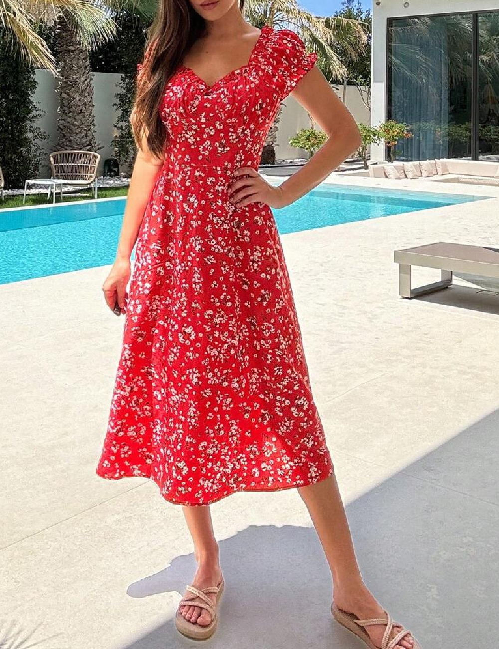 Rochie medie SHEIN, rosu