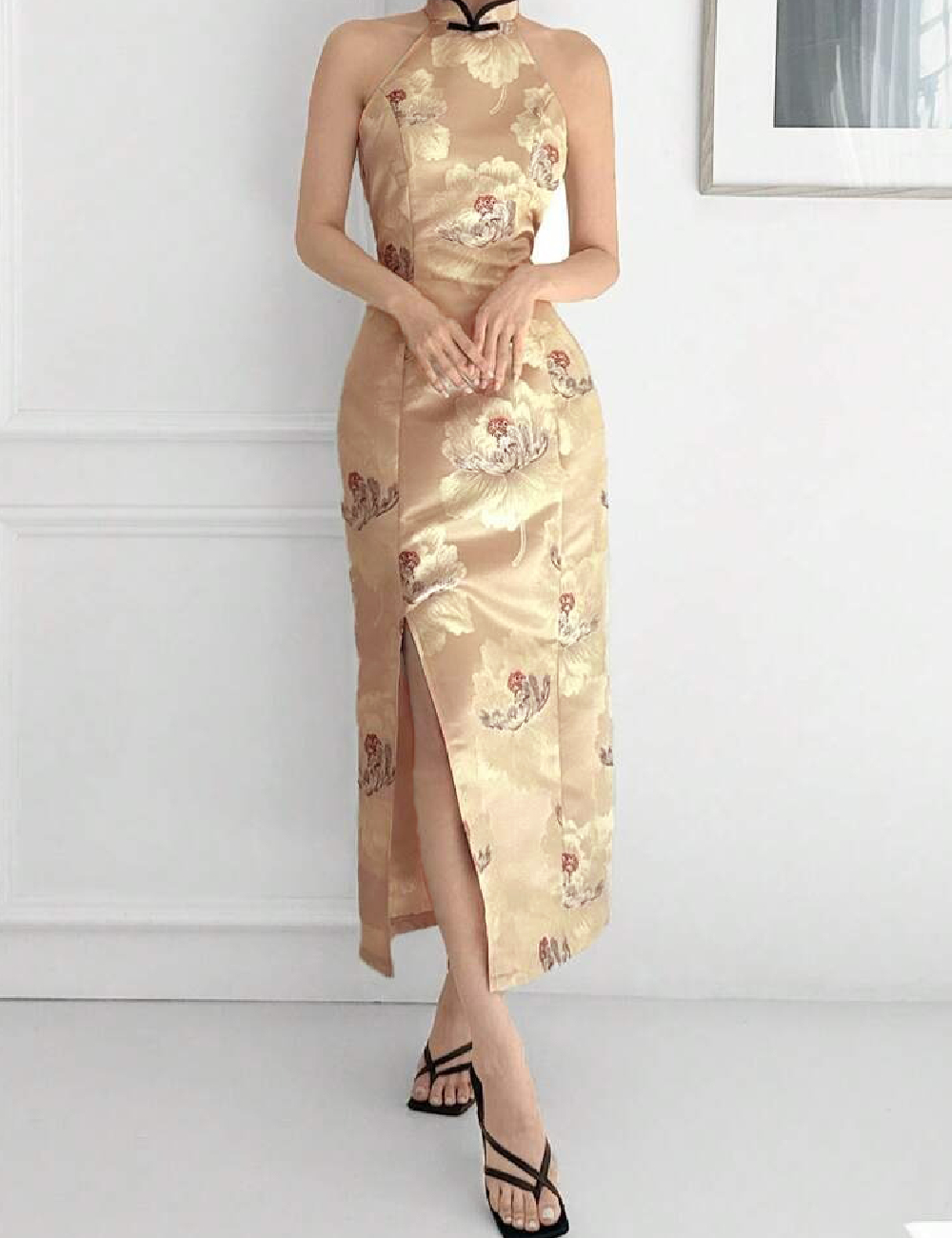 Rochie lunga SHEIN, crem