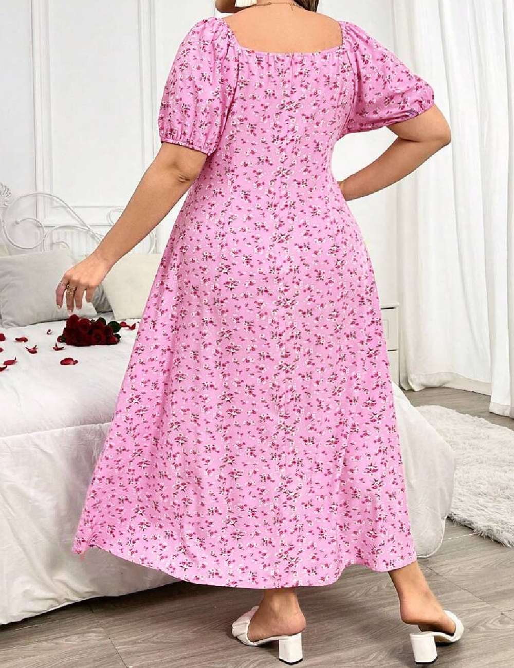 Rochie medie SHEIN CURVE, roz - 1 | YEO