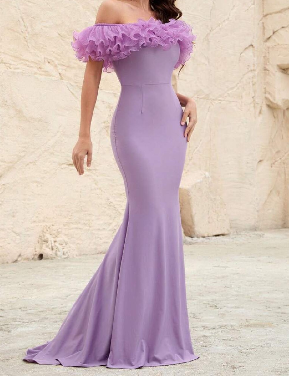 Rochie lunga Faeriesty, mov - 1 | YEO