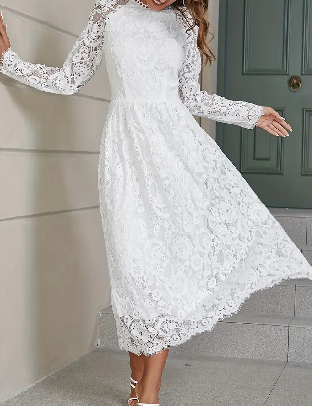 Rochie medie SHEIN, alb