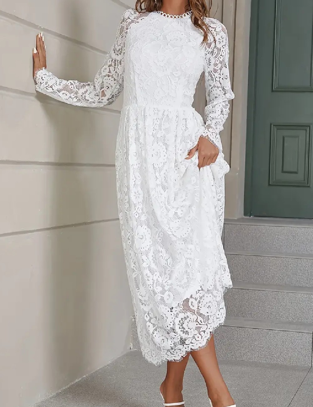 Rochie medie SHEIN, alb - 1 | YEO