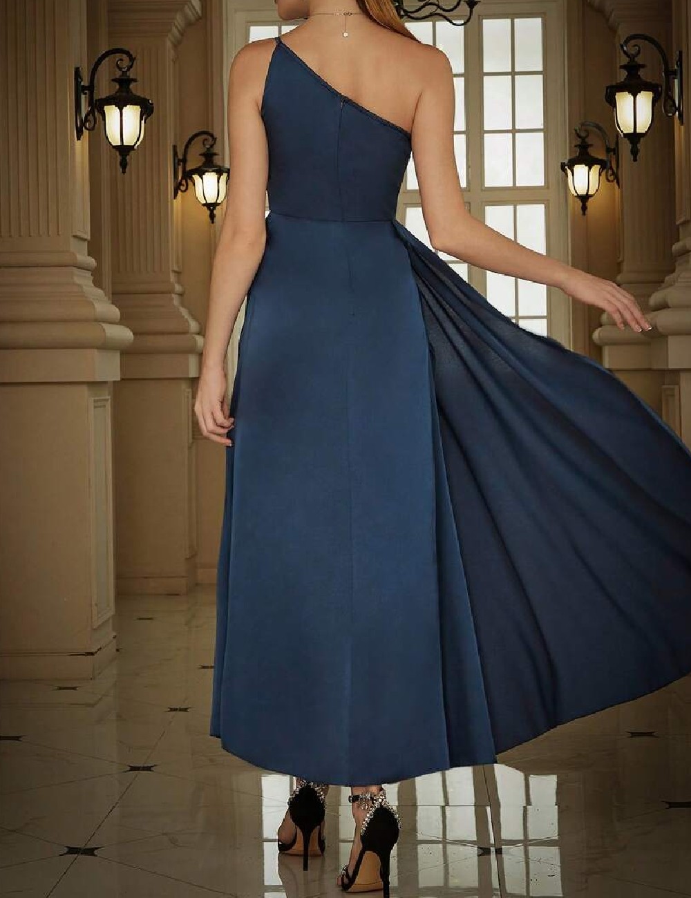 Rochie lunga Eilly Bazar, albastru - 1 | YEO