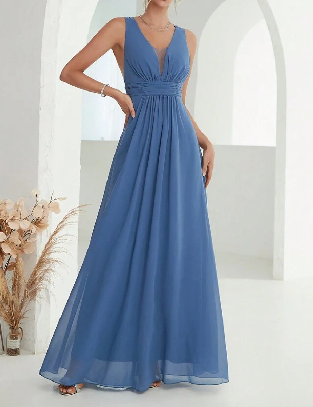 Rochie lunga Mgiacy, albastru