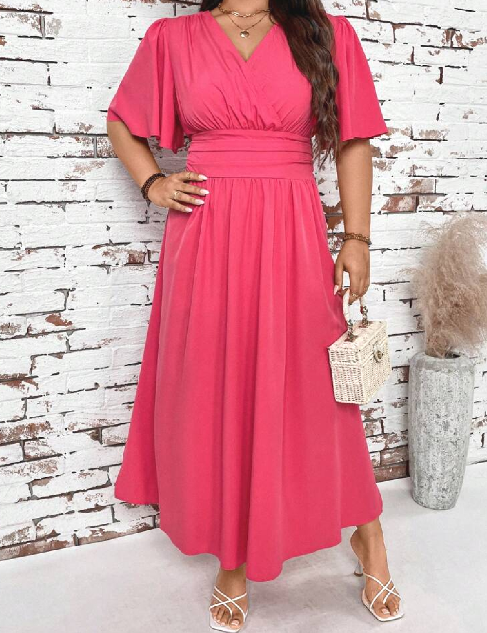 Rochie lunga SHEIN CURVE, roz