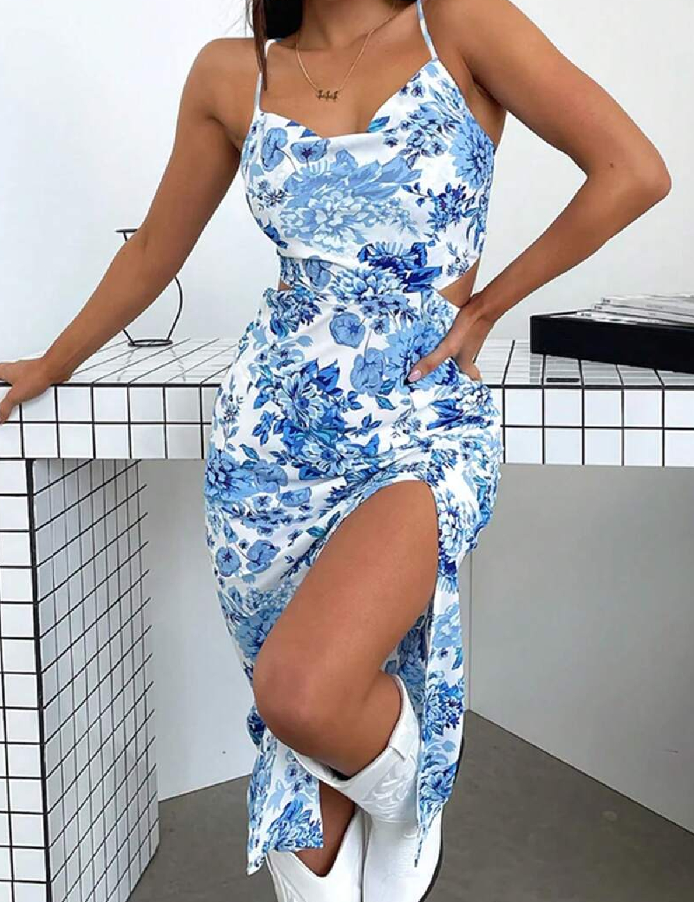 Rochie medie SHEIN, albastru