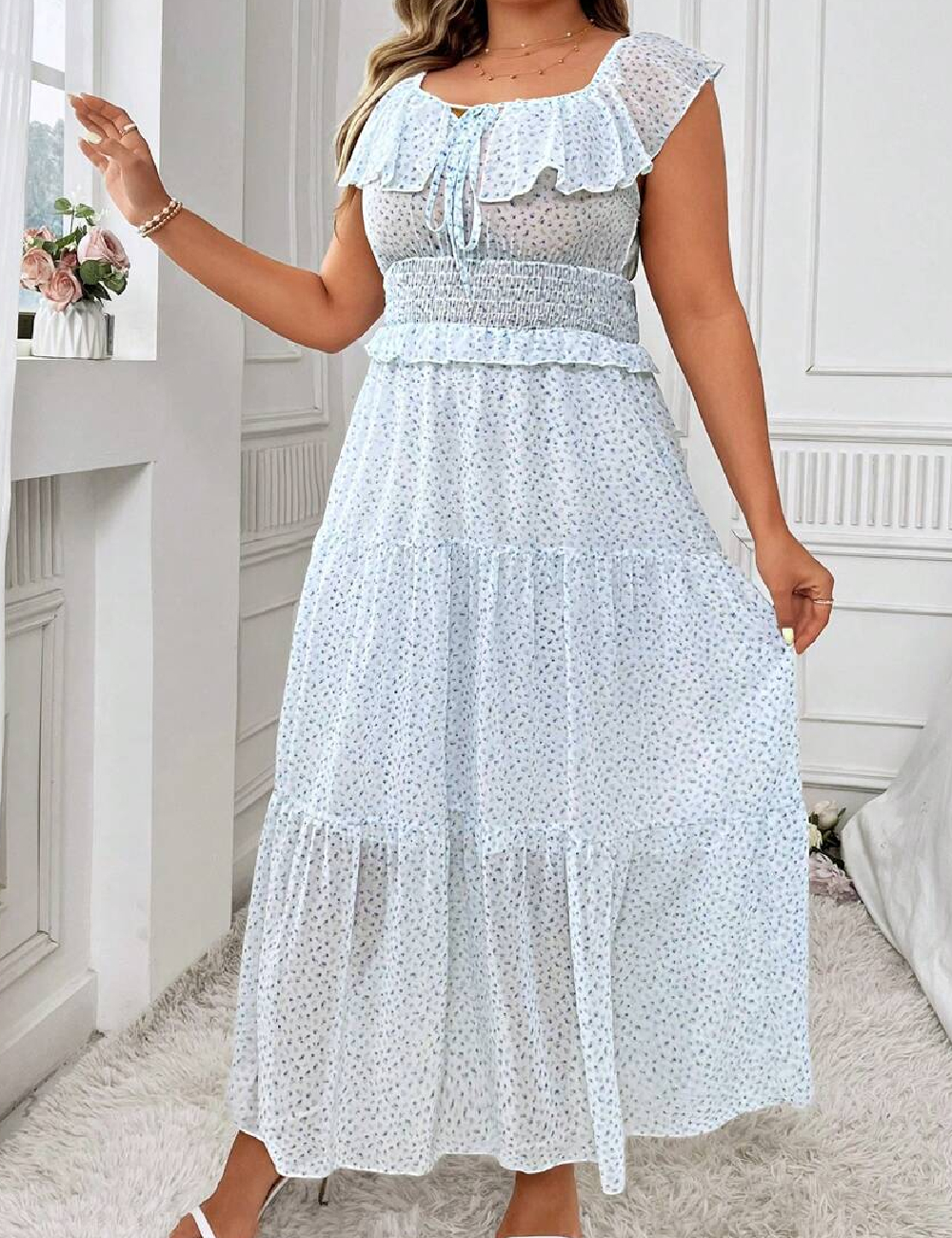 Rochie lunga SHEIN CURVE, bleu