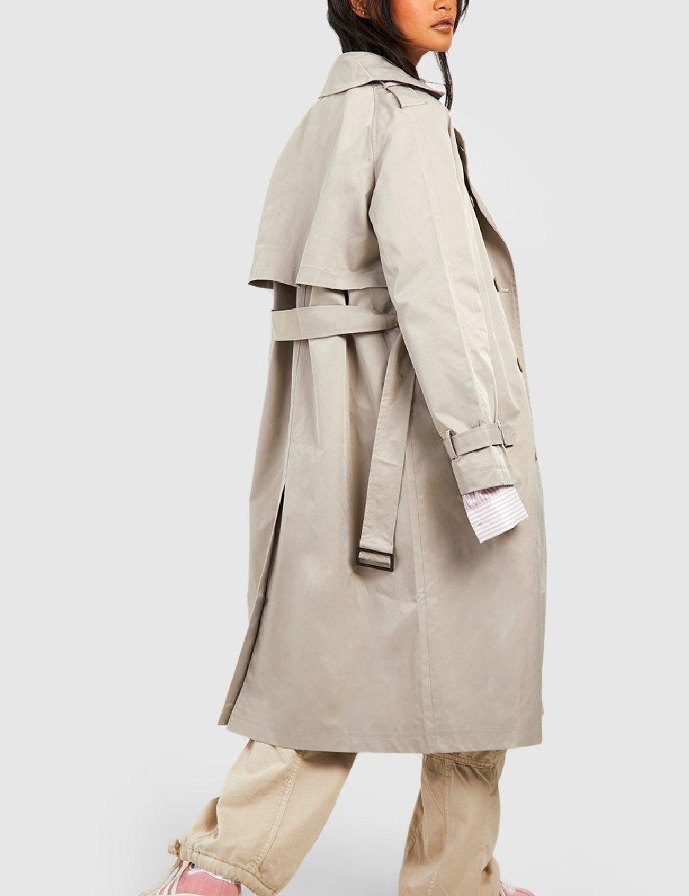 Trench Boohoo, gri - 1 | YEO