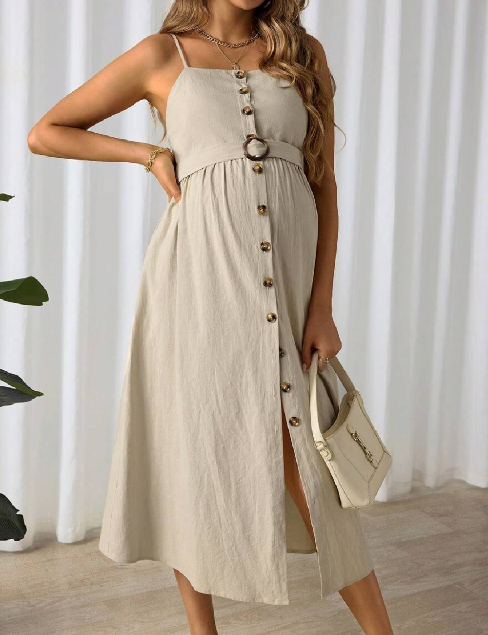 Rochie medie SHEIN Maternity, bej