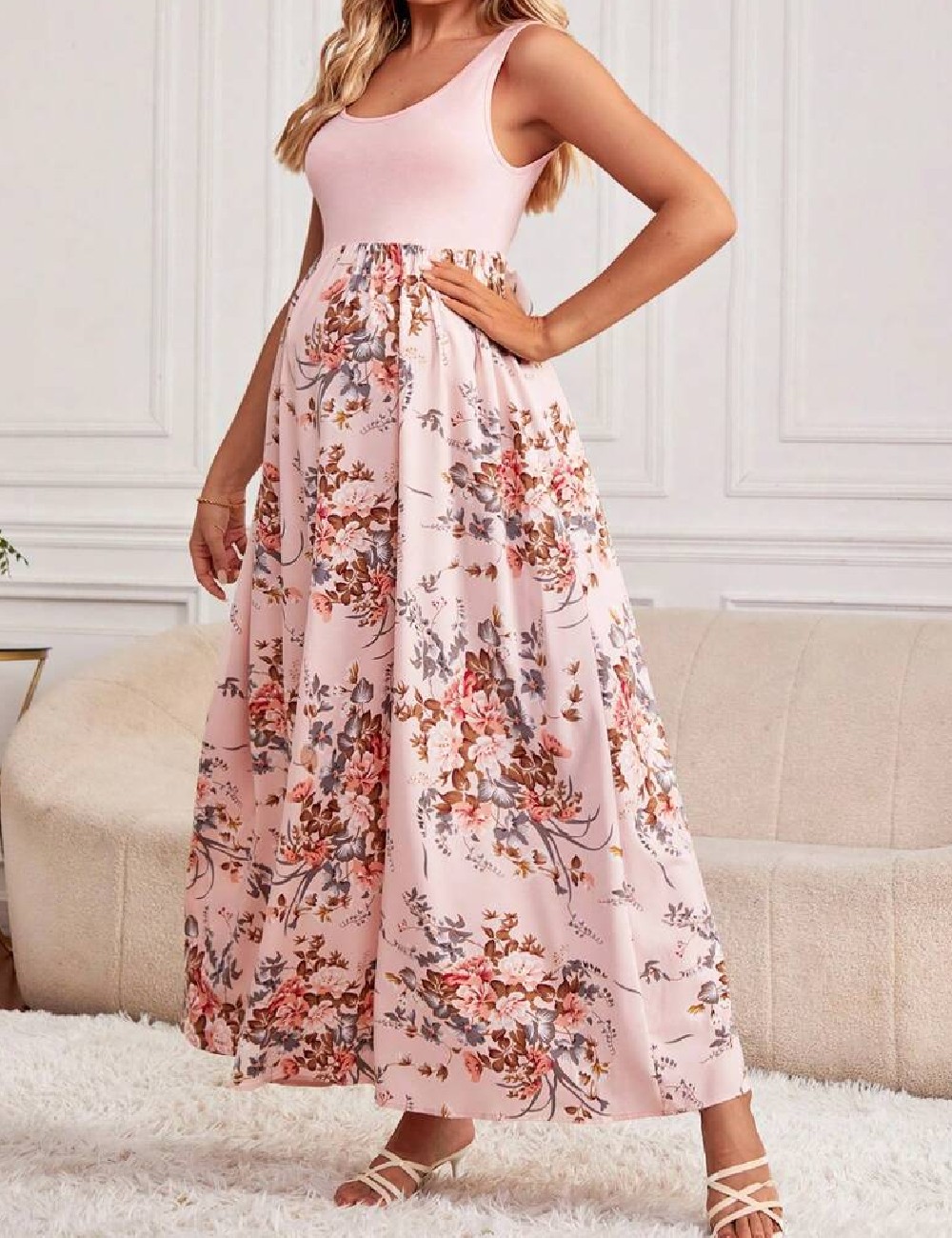 Rochie lunga SHEIN Maternity, roz - 1 | YEO