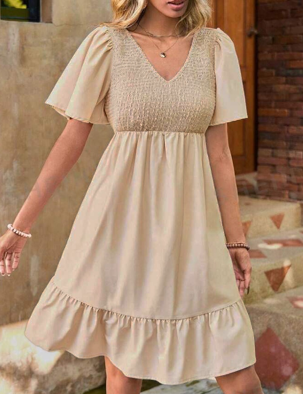 Rochie scurta SHEIN, crem - 1 | YEO