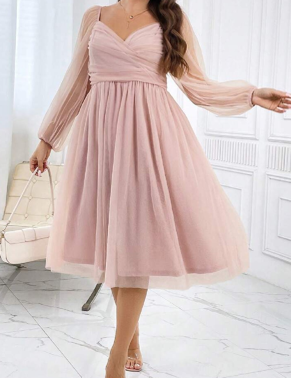 Rochie medie SHEIN CURVE, roz - 1 | YEO