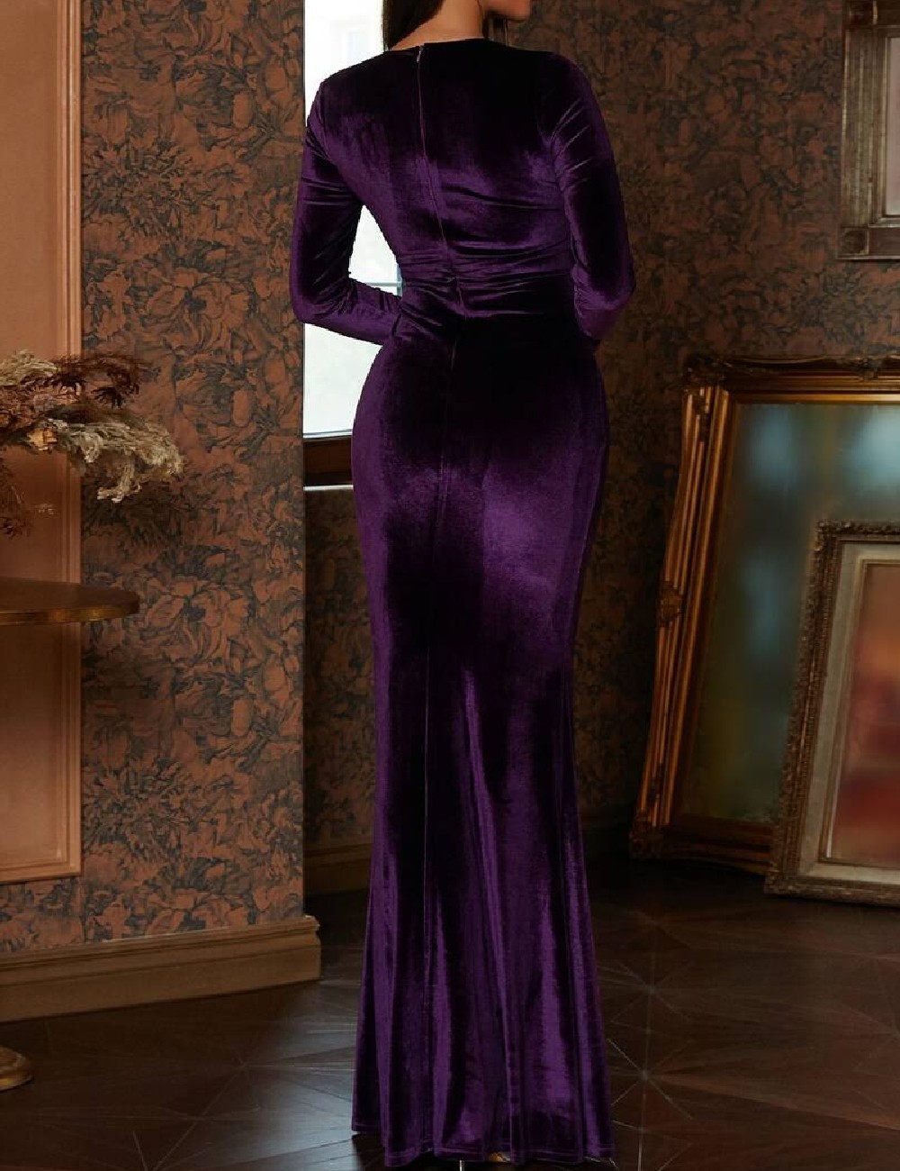 Rochie lunga Miss ord, mov - 1 | YEO
