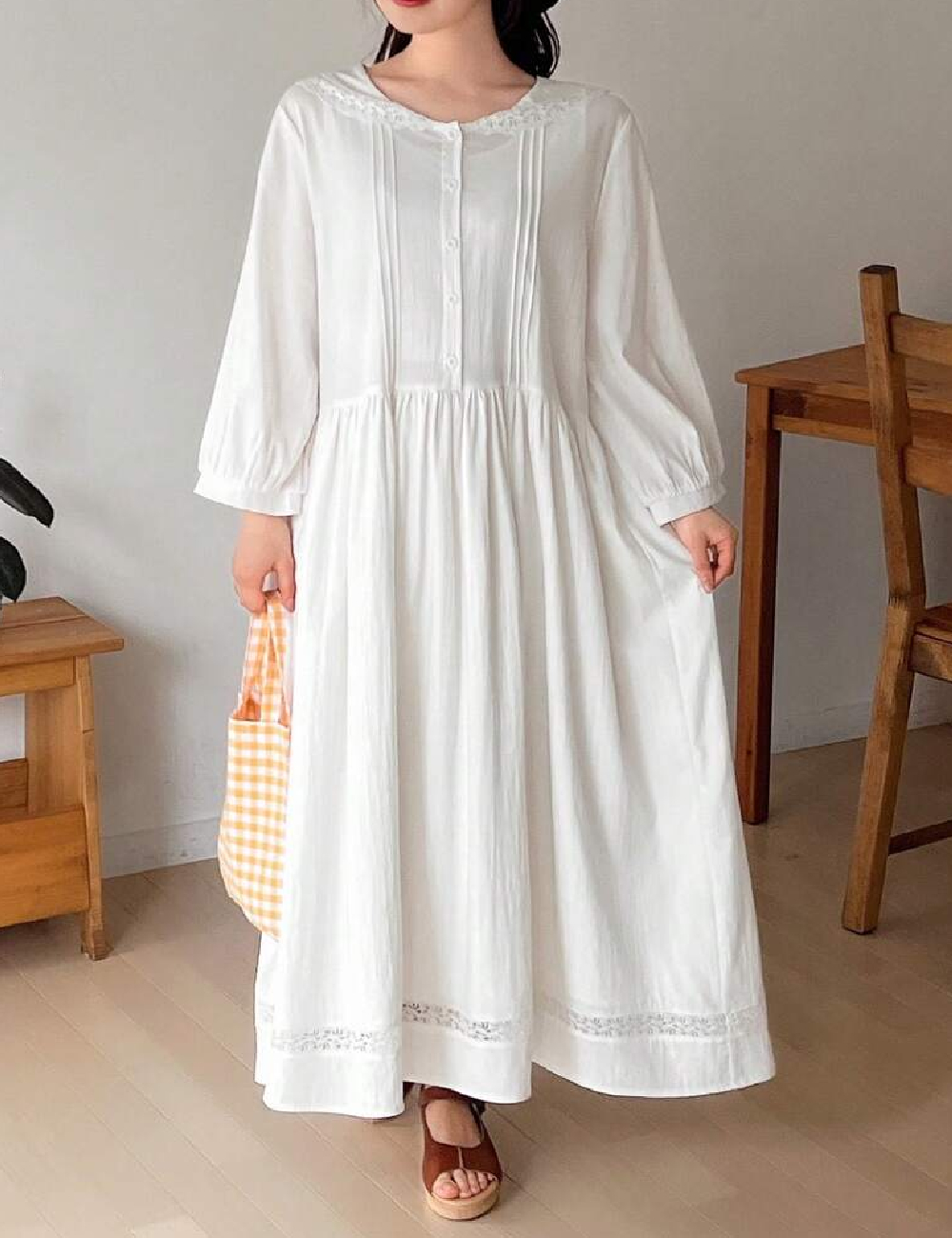 Rochie medie Friful, alb