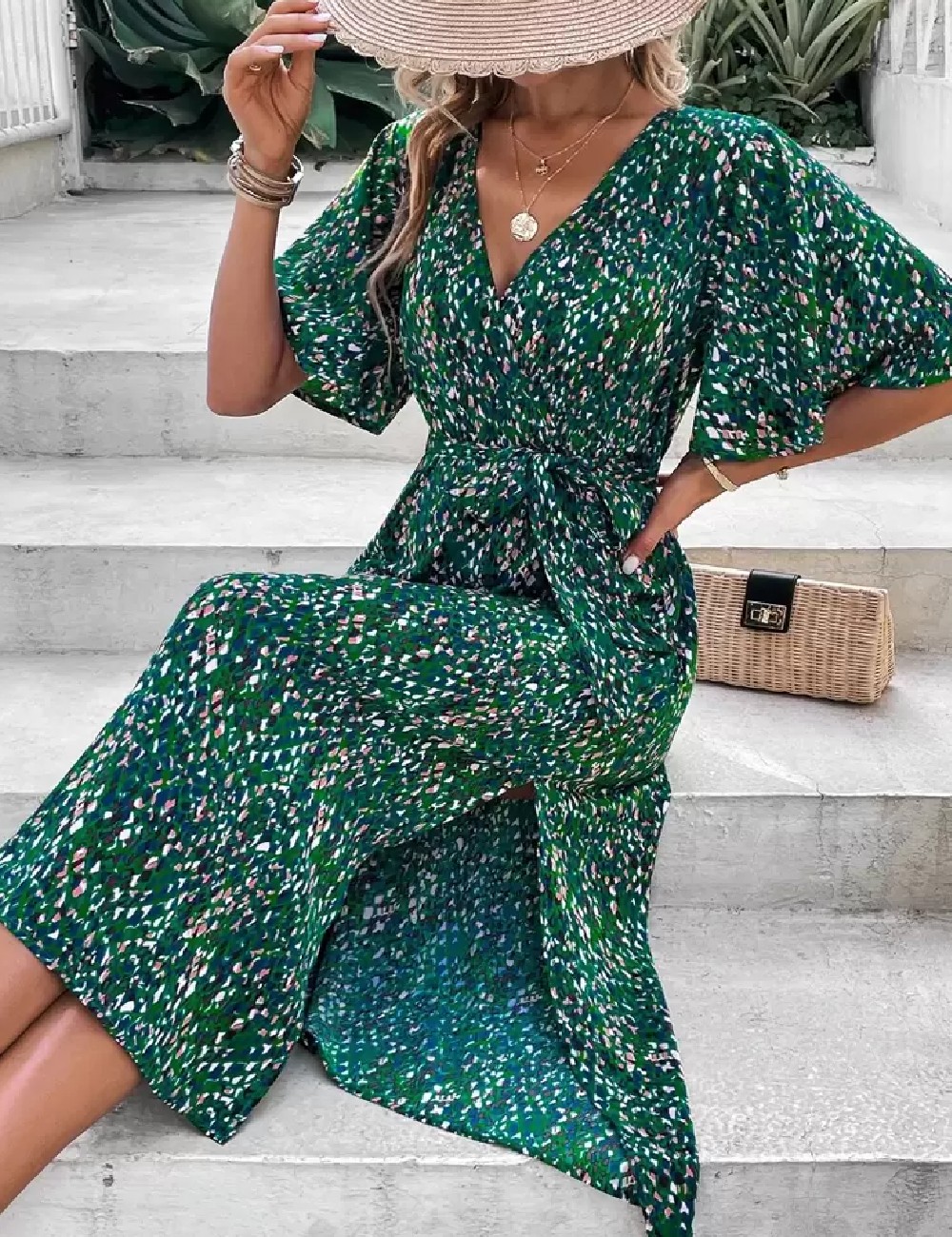 Rochie medie SHEIN, verde - 1 | YEO