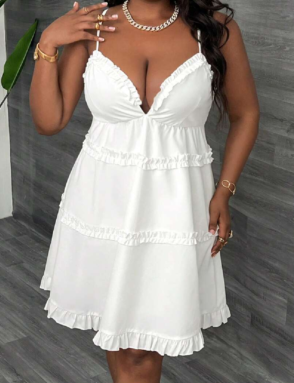 Rochie scurta SHEIN CURVE, alb - 1 | YEO