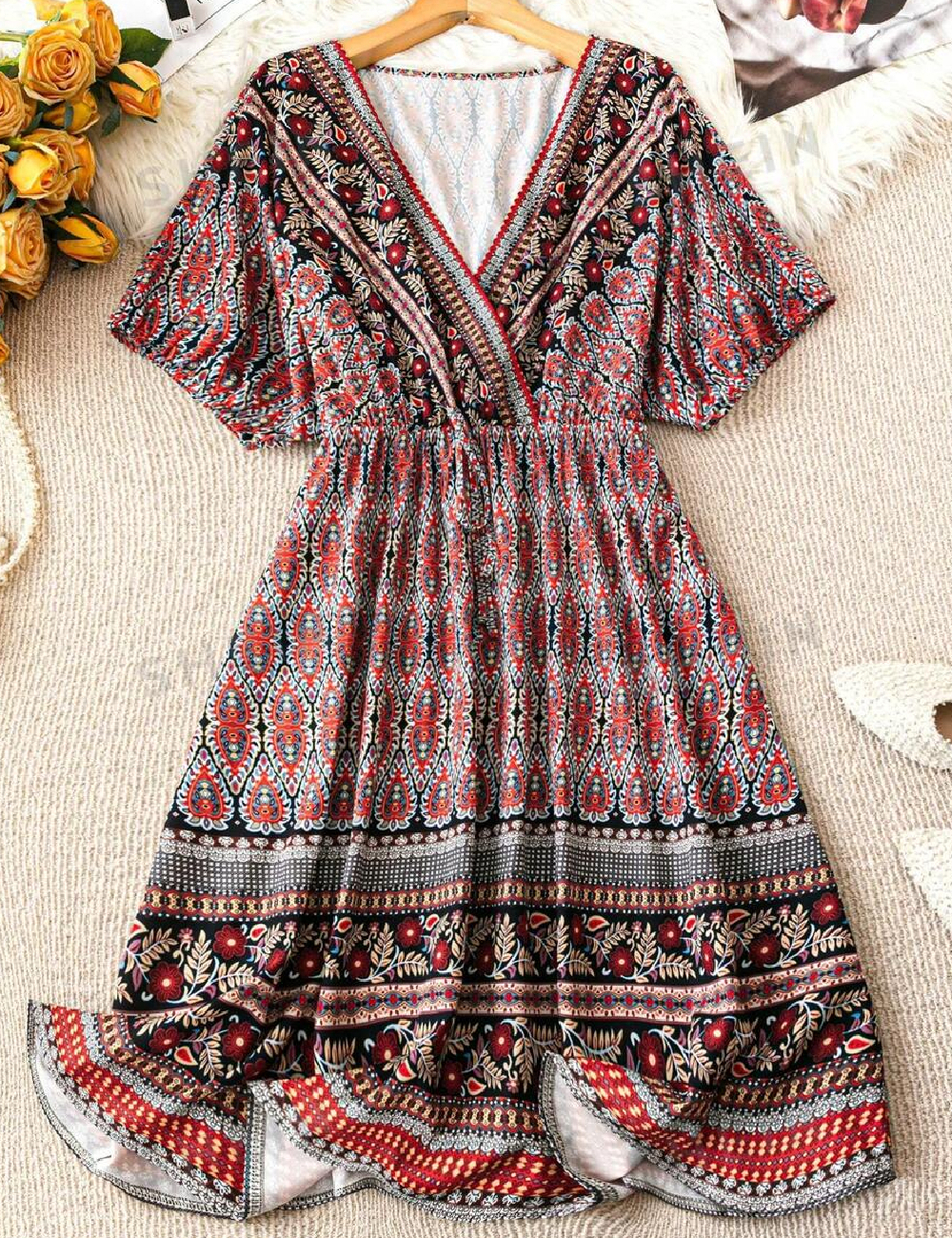 Rochie medie SHEIN CURVE, mix culori
