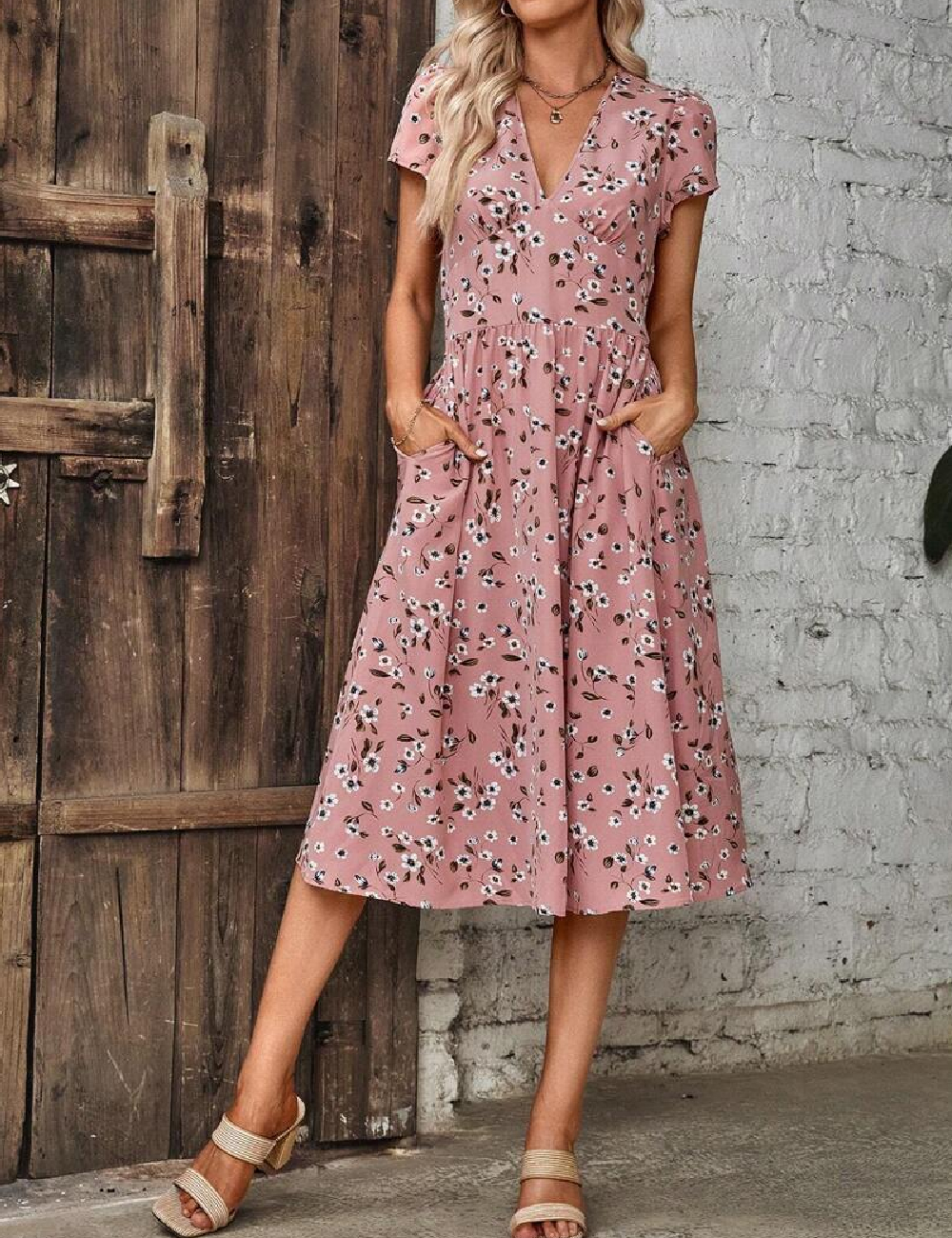 Rochie medie SHEIN, roz