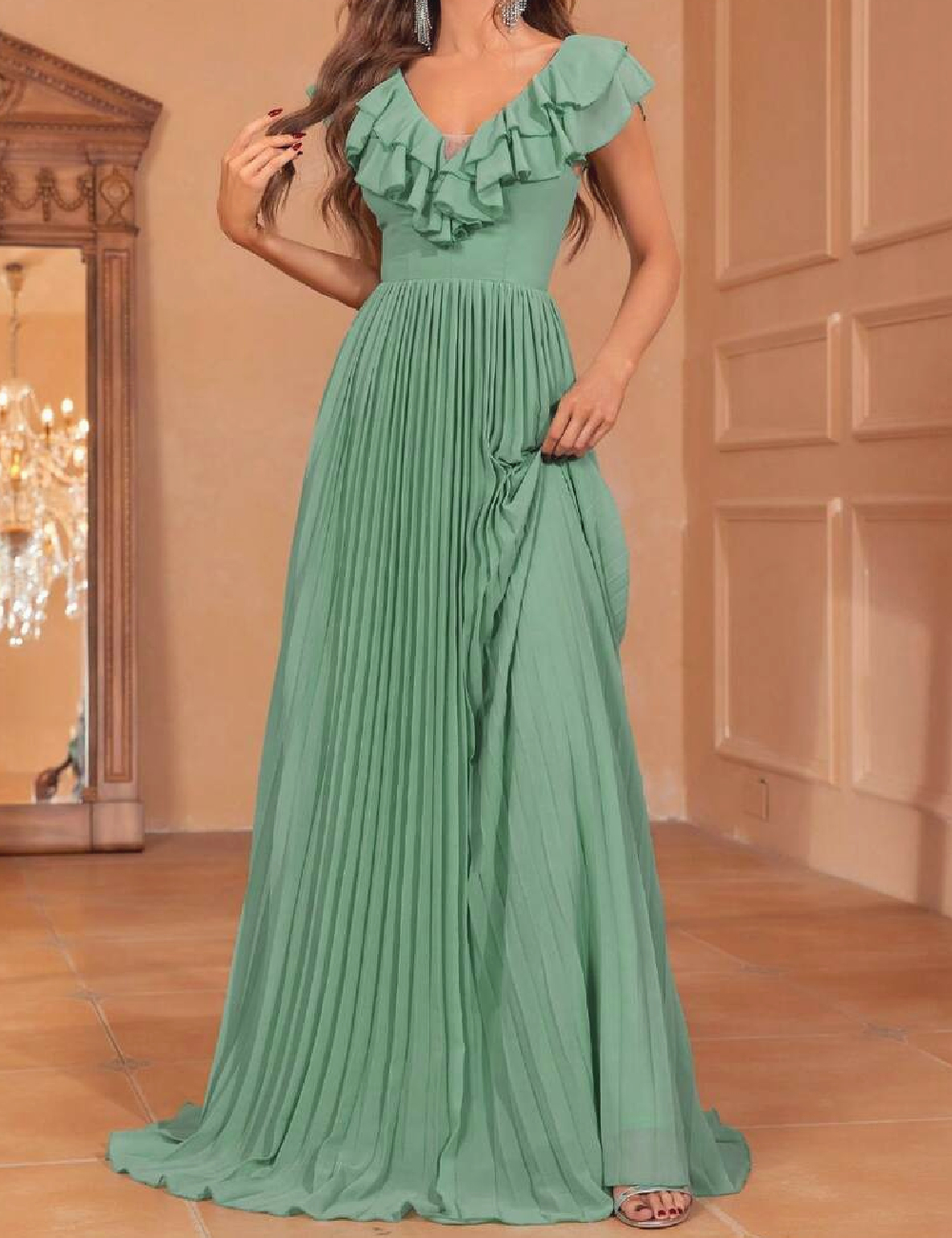 Rochie lunga Faeriesty, verde
