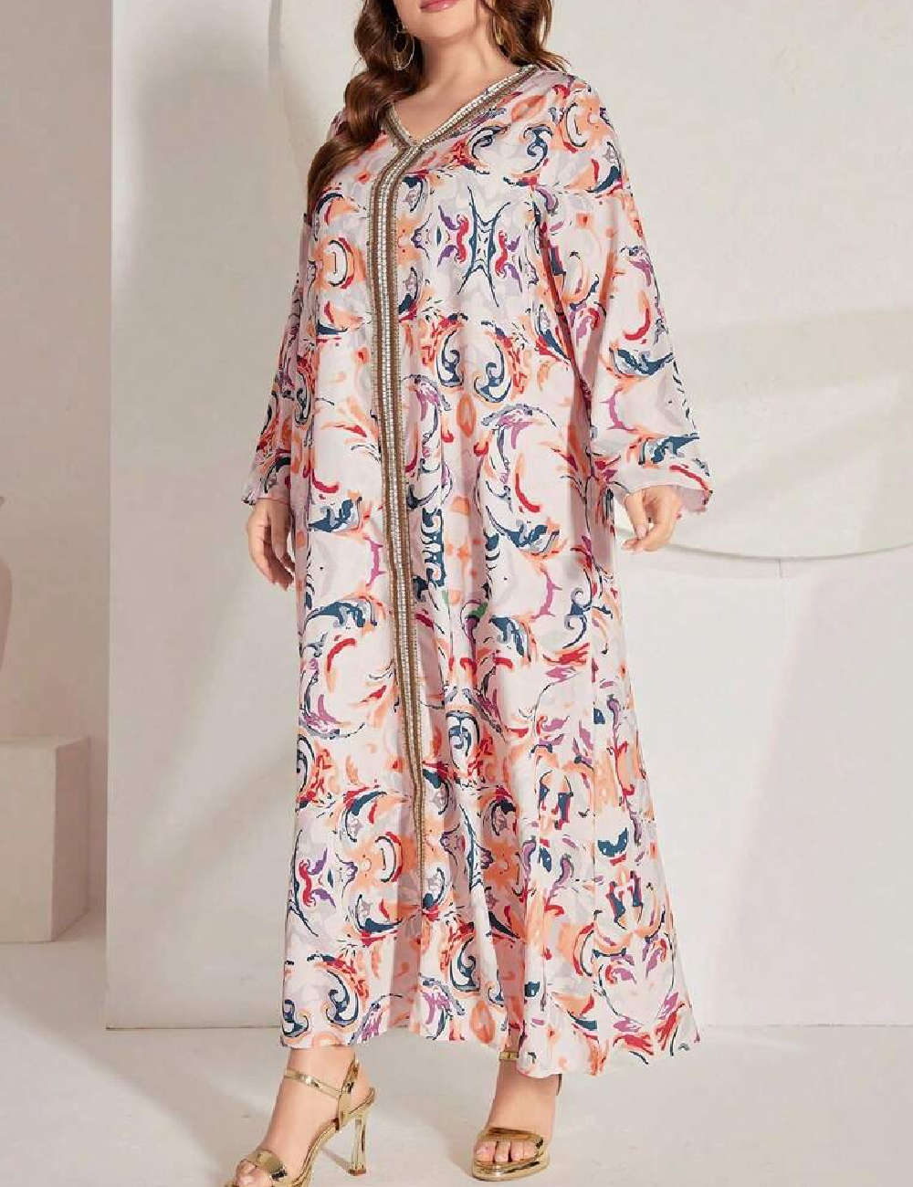 Rochie lunga SHEIN CURVE, roz pal