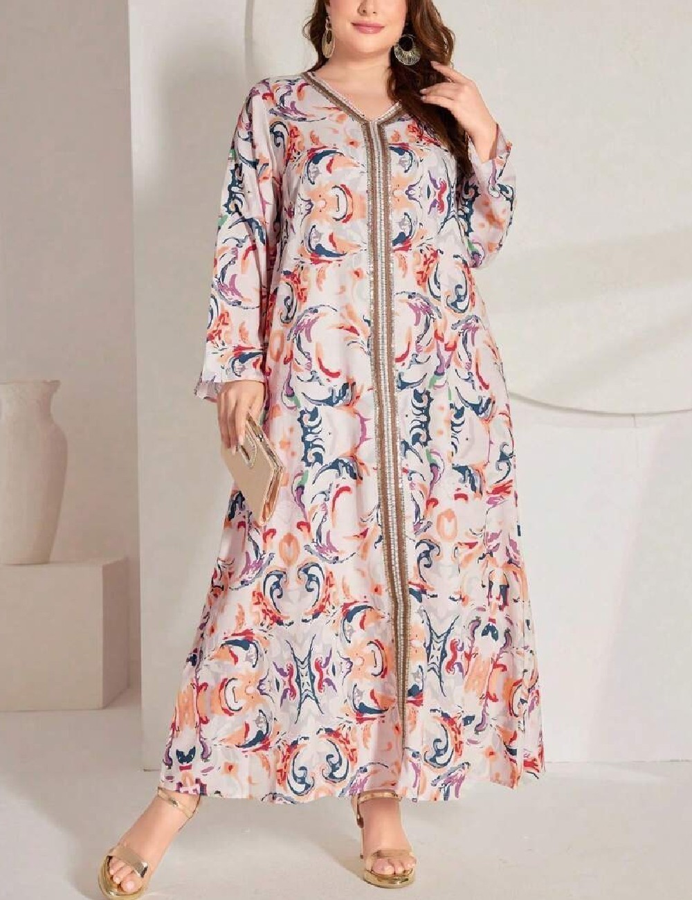 Rochie lunga SHEIN CURVE, roz pal - 1 | YEO