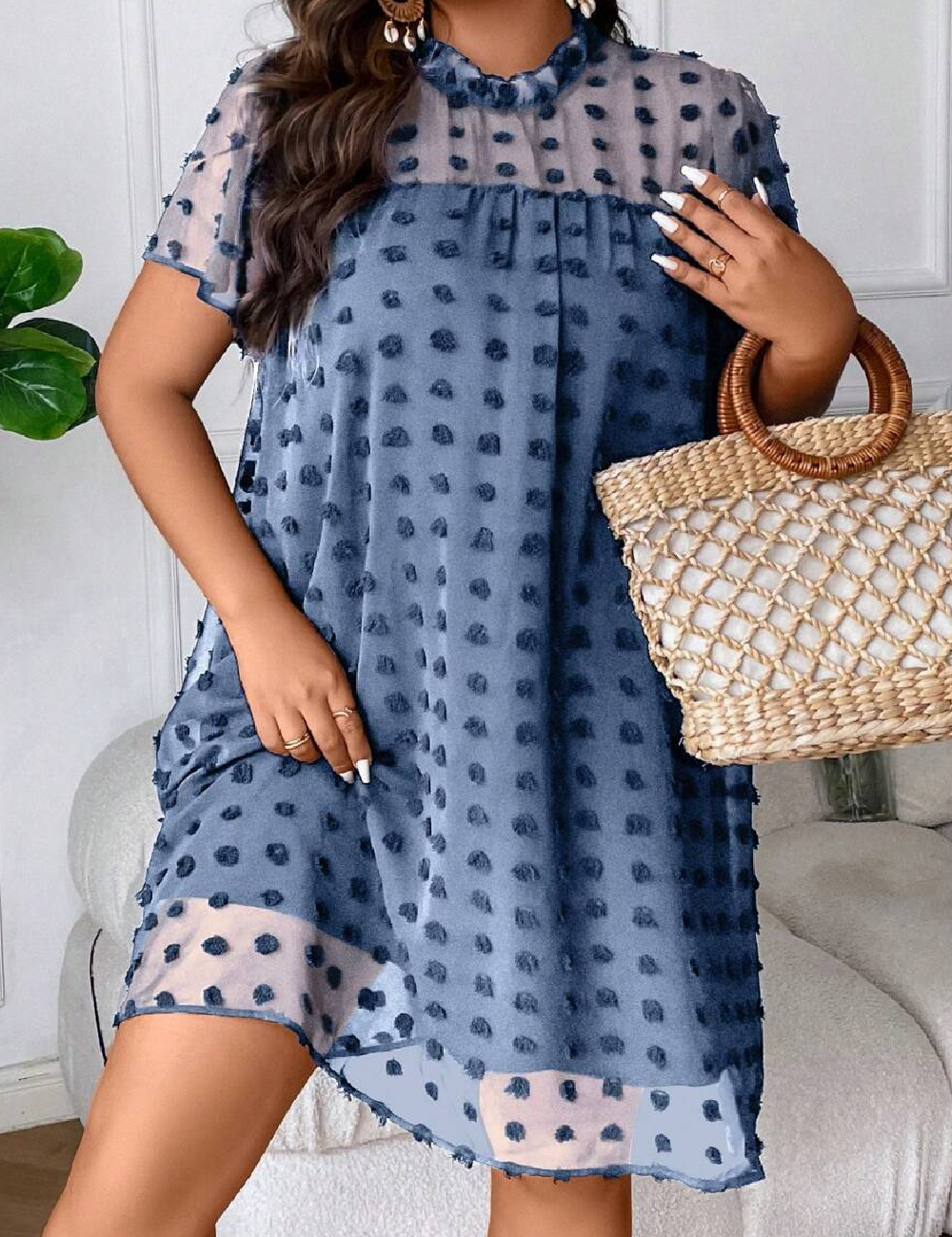 Rochie scurta SHEIN CURVE, albastru