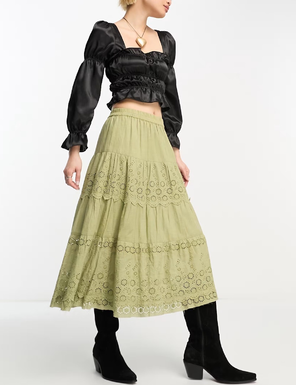 Top Reclaimed Vintage, negru - 1 | YEO
