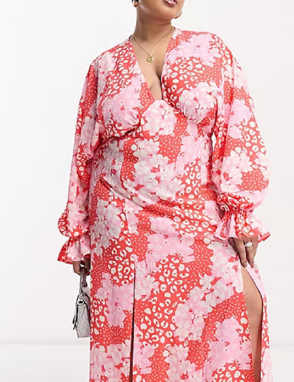 Rochie lunga ASOS Curve, roz - 1 | YEO