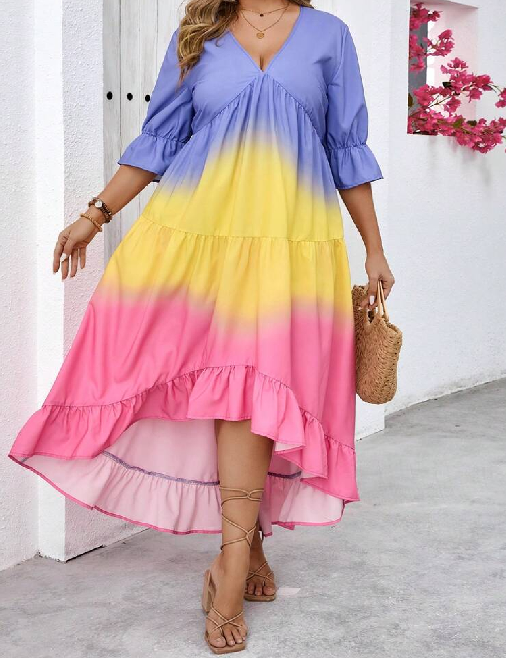 Rochie lunga SHEIN CURVE, mix culori