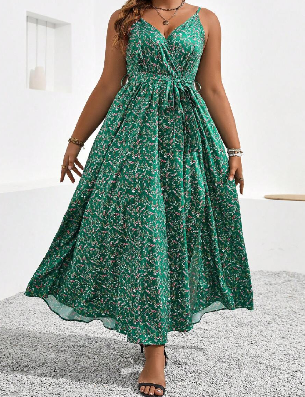 Rochie lunga SHEIN CURVE, verde