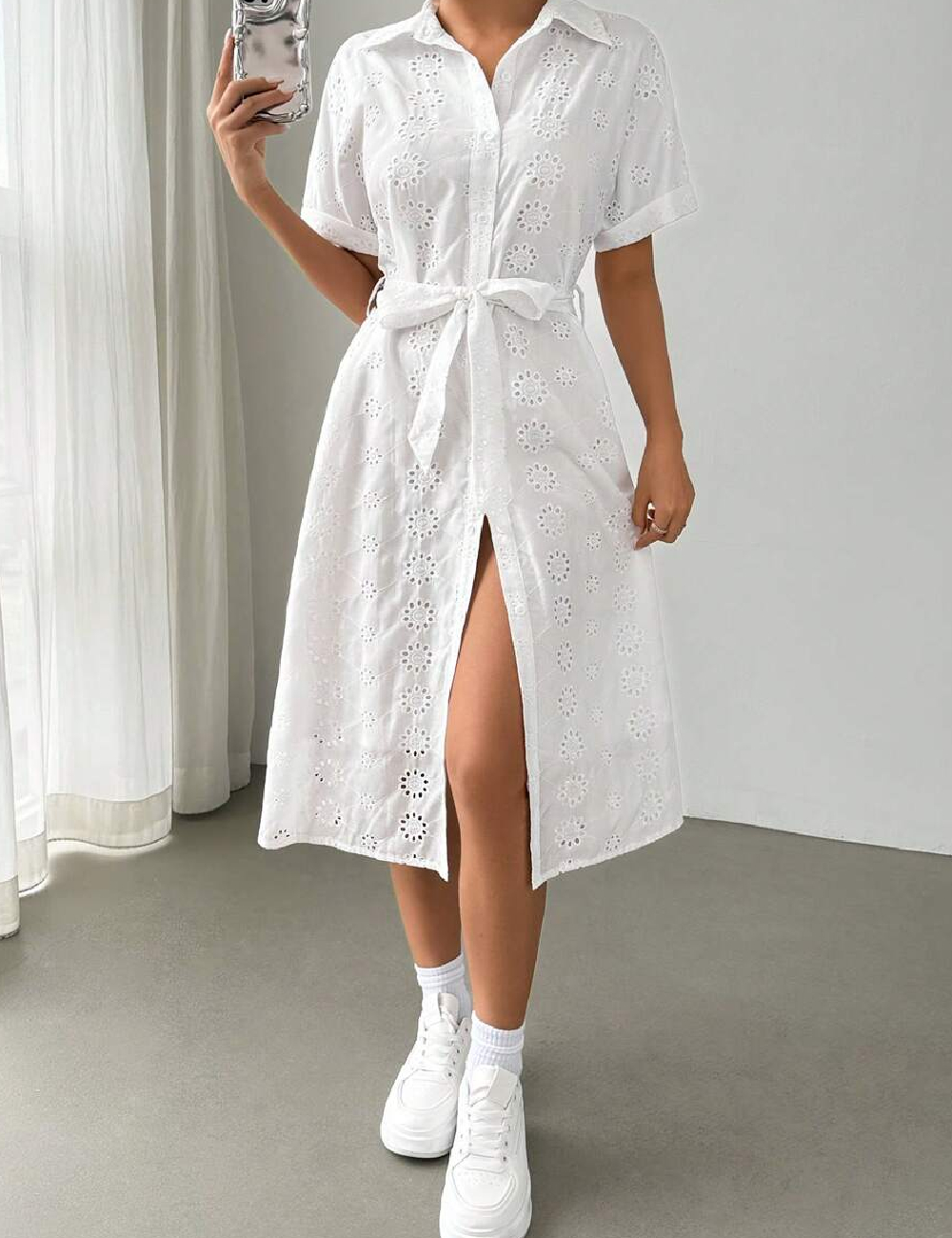 Rochie medie SHEIN, alb - 1 | YEO