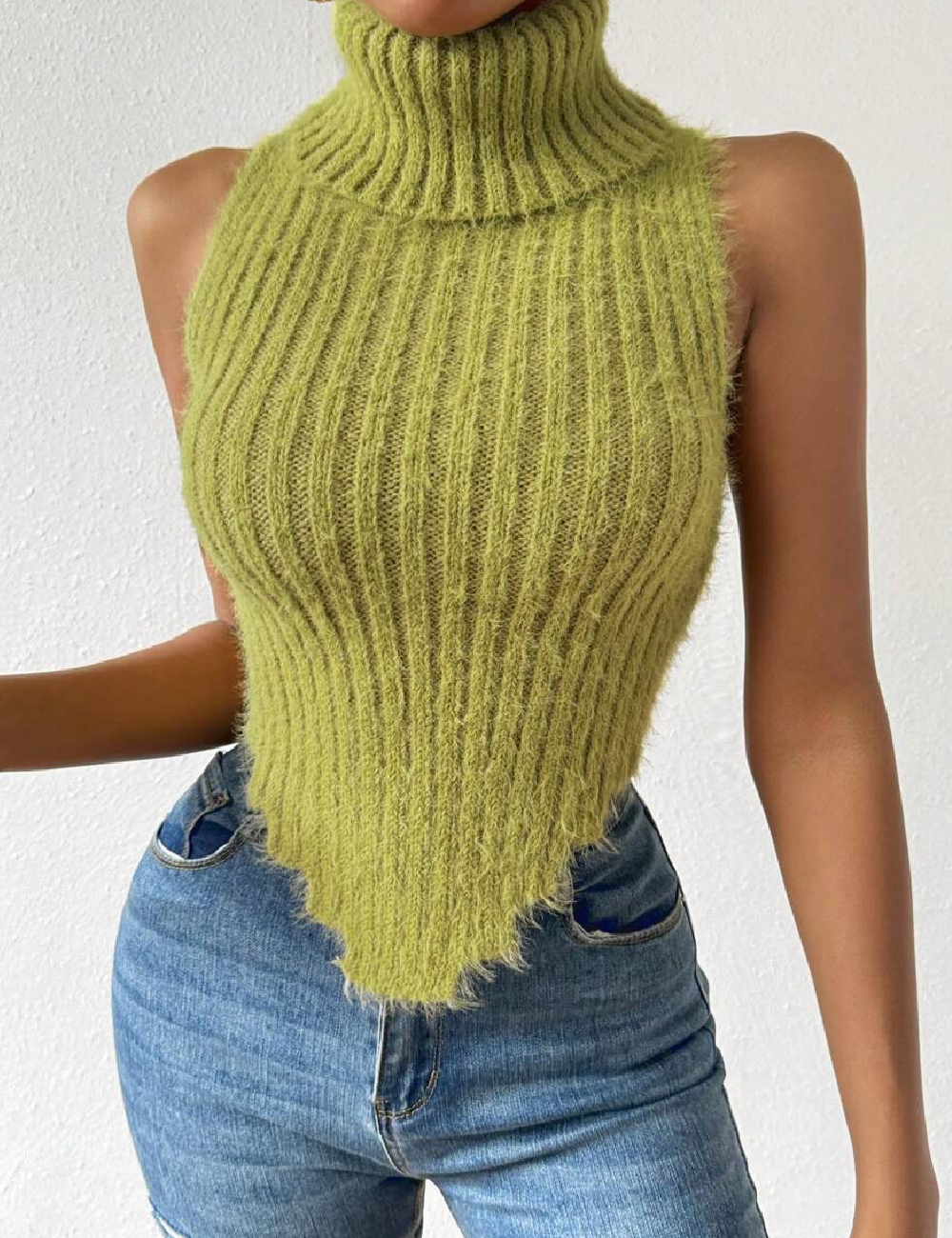 Set topuri 2 bucati SHEIN, verde/alb