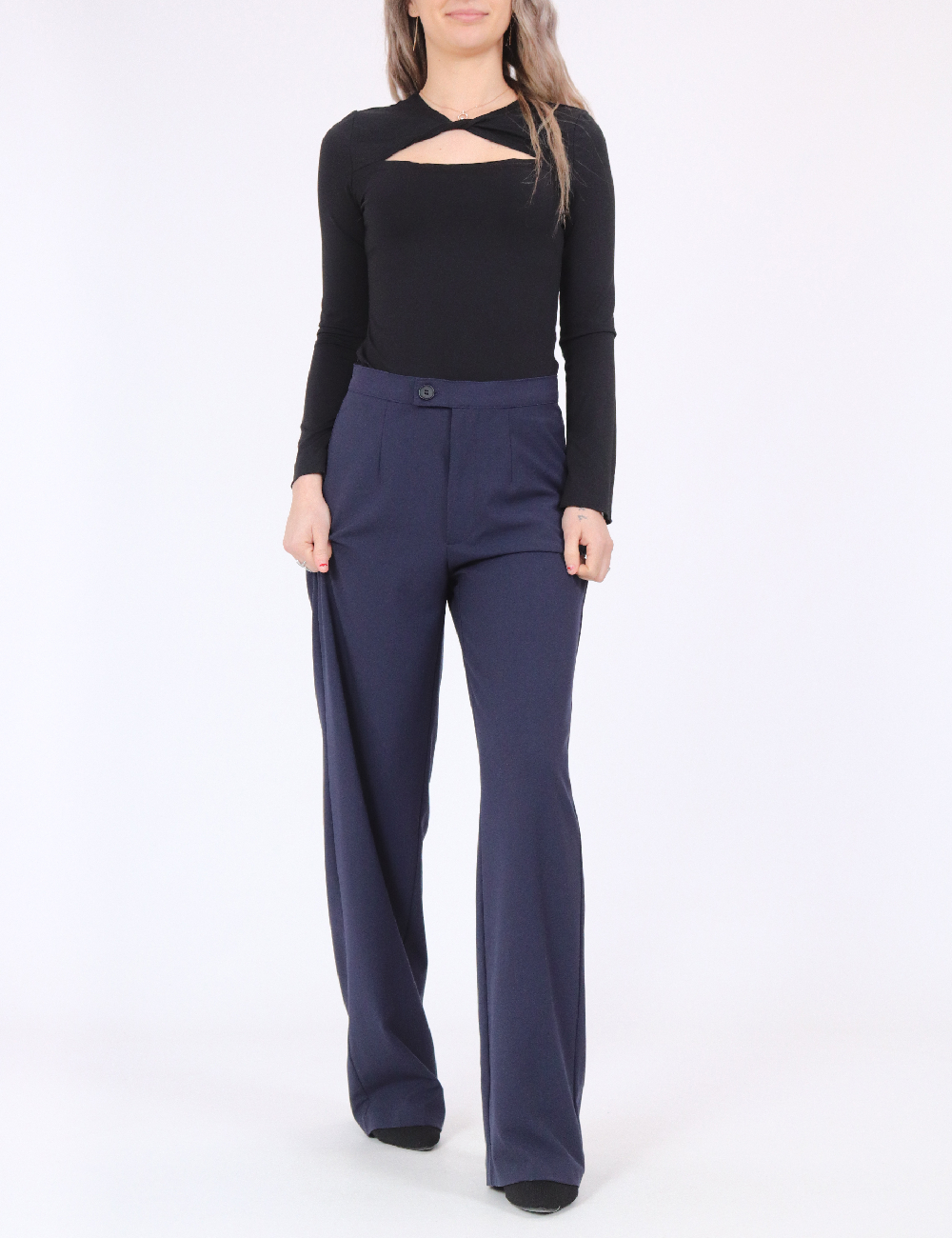 Pantaloni Pull&Bear, bleumarin