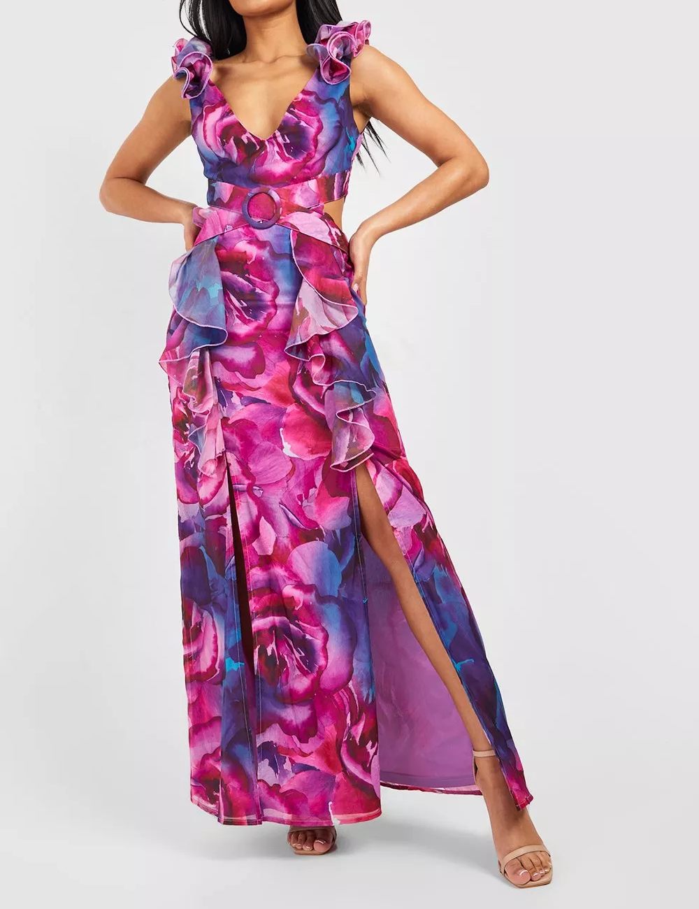 Rochie lunga Boohoo, roz