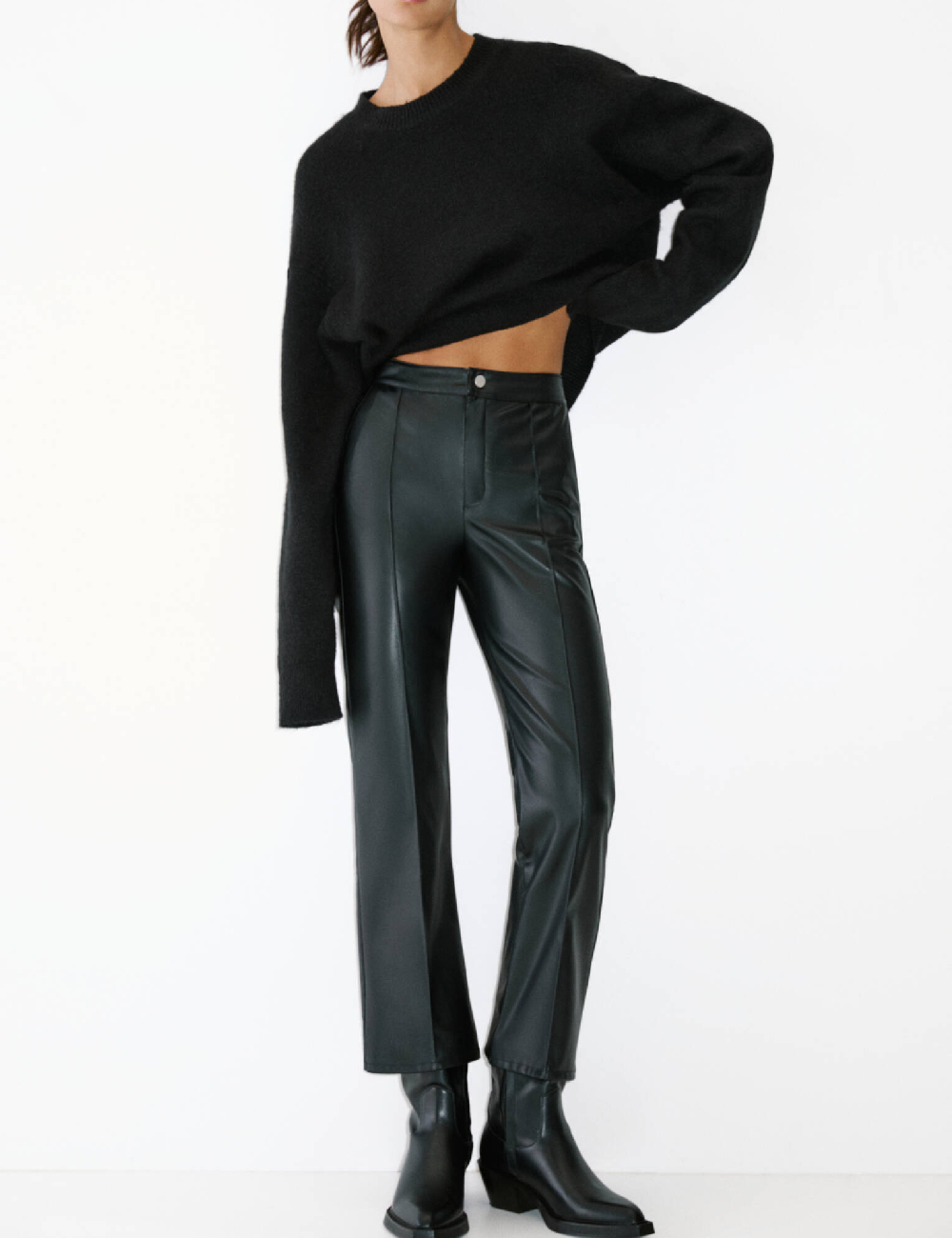 Pantaloni Pull&Bear, negru