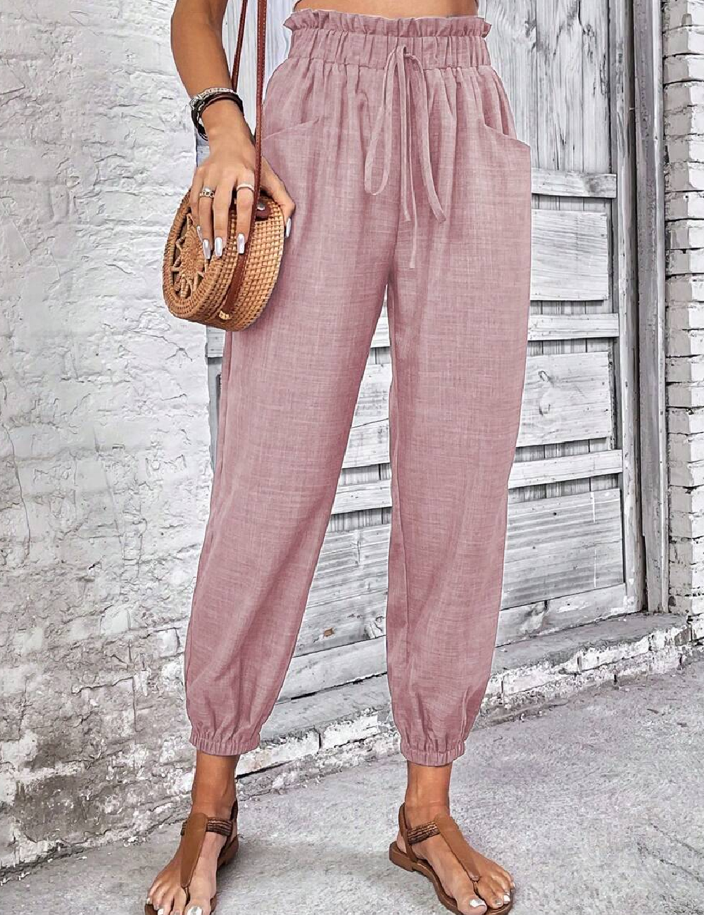 Pantaloni SHEIN, roz