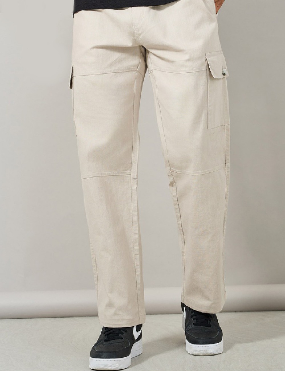 Pantaloni Styli, crem