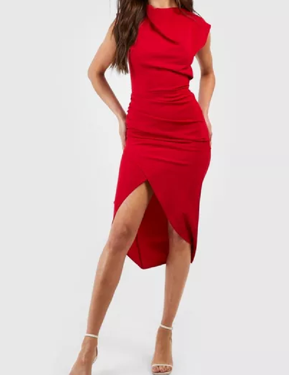 Rochie medie Boohoo, rosu