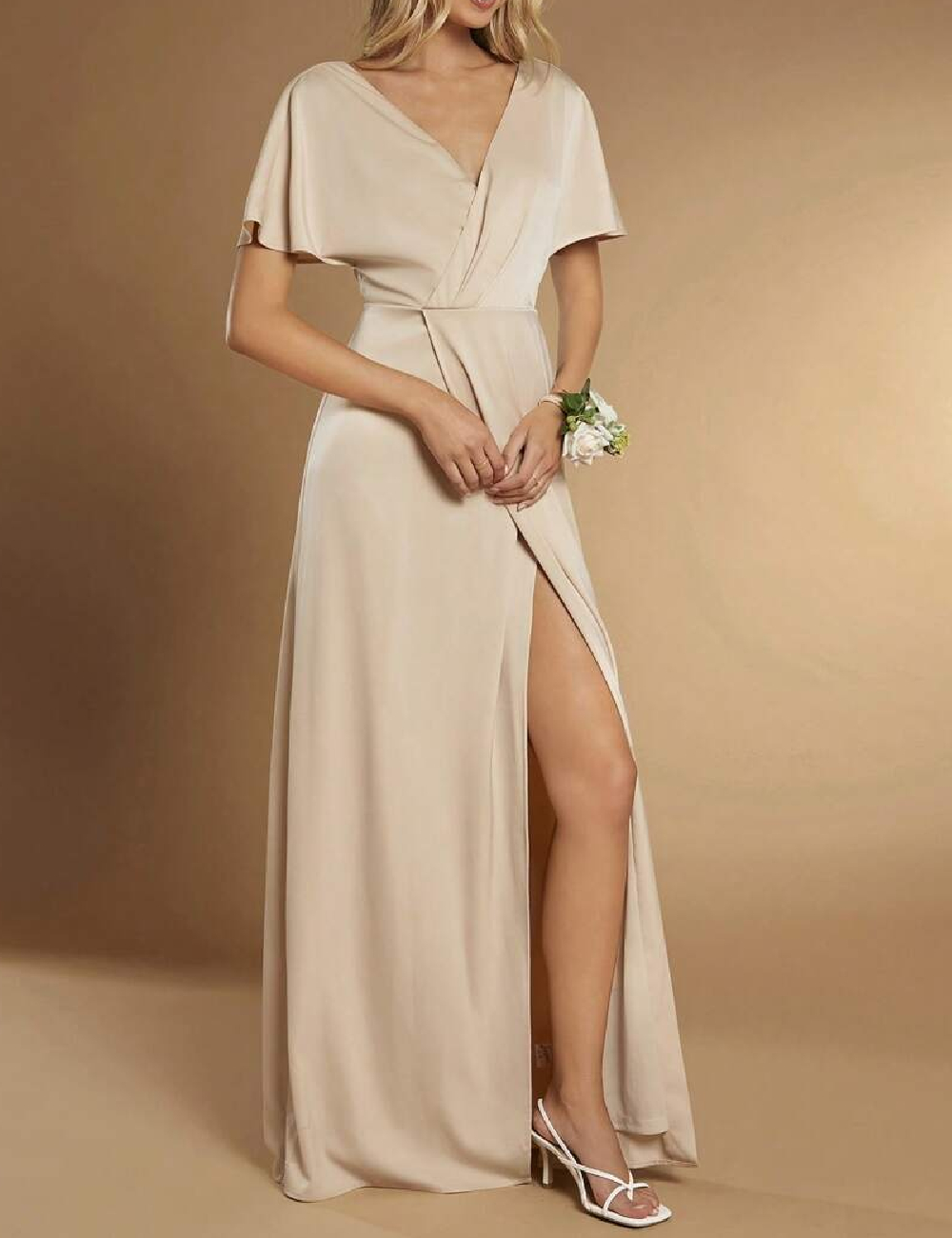 Rochie lunga SHEIN, crem