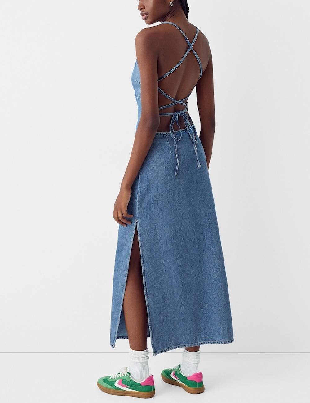 Rochie lunga Bershka, albastru - 1 | YEO