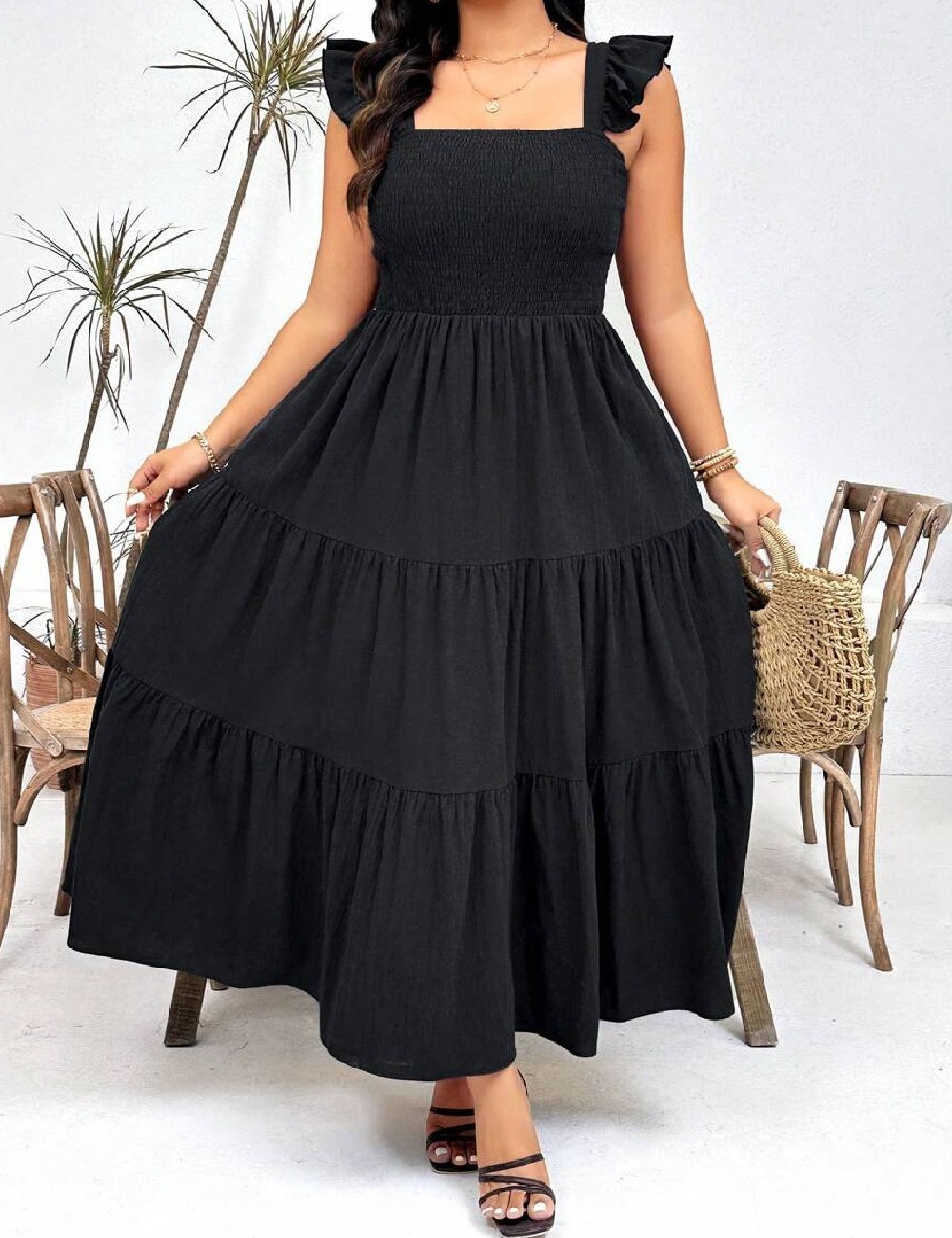 Rochie lunga SHEIN CURVE, negru - 1 | YEO