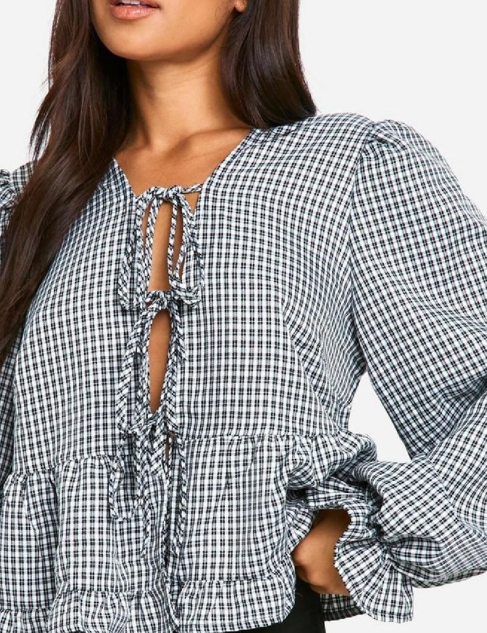 Bluza Boohoo, alb/negru - 1 | YEO