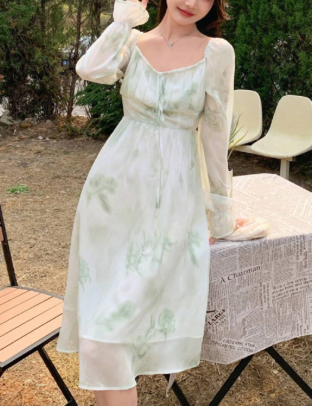 Rochie medie Dazy, verde