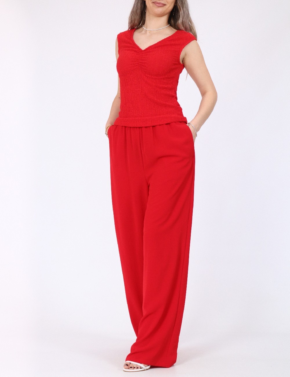 Pantaloni Vero Moda, rosu - 1 | YEO