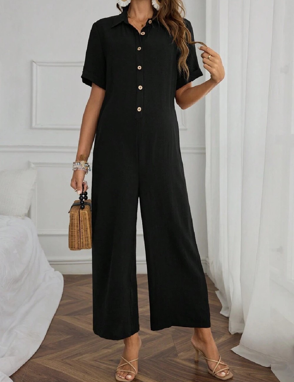 Salopeta SHEIN Maternity, negru - 1 | YEO