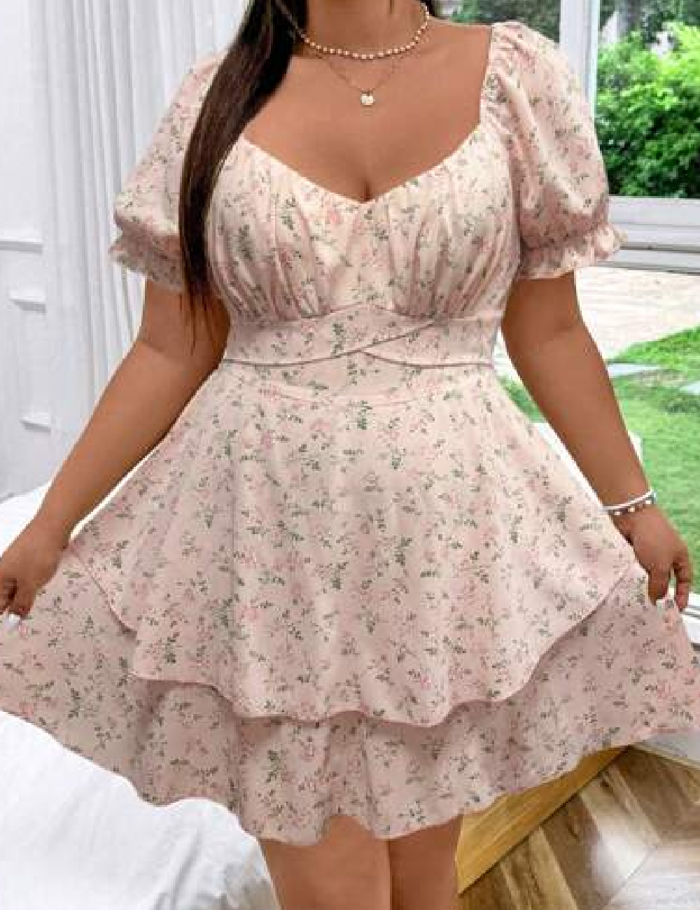 Rochie scurta SHEIN CURVE, roz
